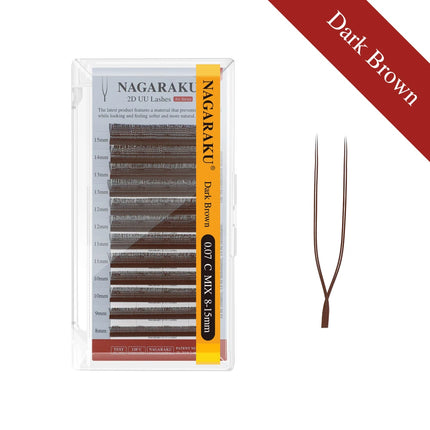 NAGARAKU U Shape YY 2D UU Soft Light Natural Eyelash Extensions Parallel Makeup Supplies Dark Brown