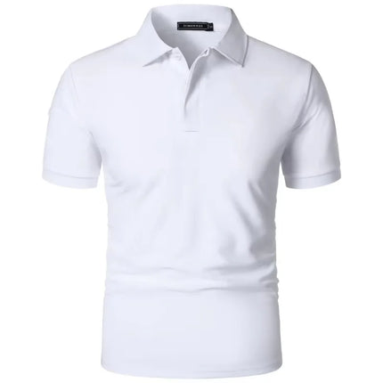 New Men's Short Sleeve T-Shirt Sports Tennis Polo Shirt Summer Oversized Breathable Shirts Button Moisture-Wicking Streetwear