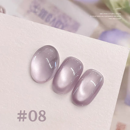 1-12pcs TC Popular Purple Cat Eye Nail Polish Gel Set UV Gel Soak Off Nail Magnetic Gel Polish Nail Art DlY For Salon At Home