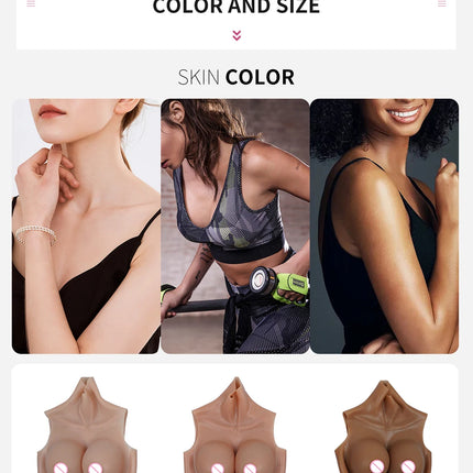 Drag Queen A - H Cup Silicone Breasts Forms Cosplay Fake Boobs Bodysuit Crossdressing Silicone Breast Plate Crossdresser Chest