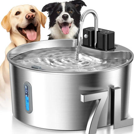 7L Stainless Steel Wireless Recharging Sensor Cat Water Fountain Auto Drinking Fountain For Cats Dog Drinker Pet Dispenser Bowl