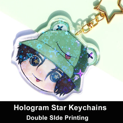 Personalized Keychains Designer Custom Cartoon Llavero Key Chain Photo Customized Anime Charms Hologram Clear Acrylic Key Rings