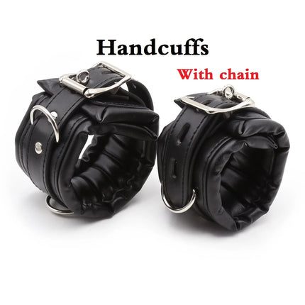 Female BDSM Handcuff Restraint Open Leg Bar Spreader Sex Toy SM Slave Adult Sex Game Harness Neck Collar Hand Ankle Cuffs Kits
