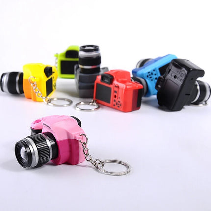 New Mini SLR Model Camera Keychain Car Key Ring  LED Flashlight Colorful  Key Chain Best Party Gift Jewelry Wholesale 17233