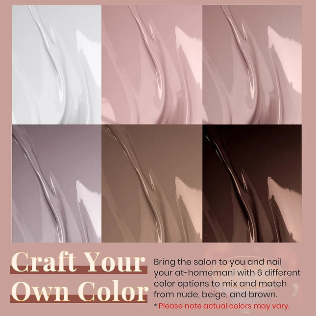 6Pcs 10ml Gel Nail Polish Set Milk Tea Color Gel Varnish Nail Kit, Soak Off UV/LED Gel Polish For Home Salon Nail Art DIY
