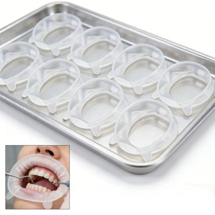 10 Piece Dental Mouth Opener 3D Oral Lip Cheek Retractor O Shape Rubber Expander for Small Junior Dentistry Tools Set