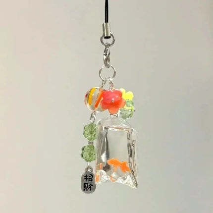 Y2K Charms Phone Pendant Cute Fish Sweet Girl Phone Lanyard Keychain For CCD Camera Girl Bag Schoolbag Ins Korea Jewelry