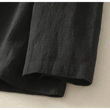 Loose Fit Long Sleeve Shirt New Autumn 2025 Chinese Style Button Zen Study Robe Tea Ceremony Side Buttoned Cotton Linen Shirt