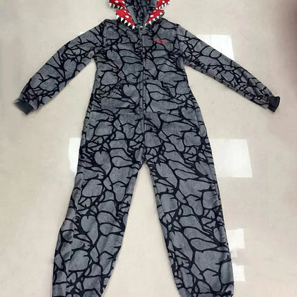 Adult Kids Fall Winter Thicken Cannibal Flower Demogorgon Cosplay Costume Comfortable Flannel Fabric Pajamas Halloween Suit