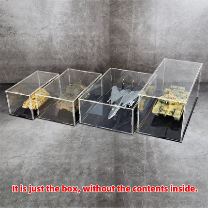 Black Base Mirror Assembled Tool Free Clear Acrylic Display Case Dust Cover Storage for Decorative Crafts L20-45 W20-60 H10-65cm