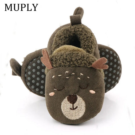 Super Keep Warm Infant Slippers Toddler Baby Shoes Baby Boy Girl Knit Crib Shoes Cute Cartoon Anti-slip Prewalker Baby Slippers