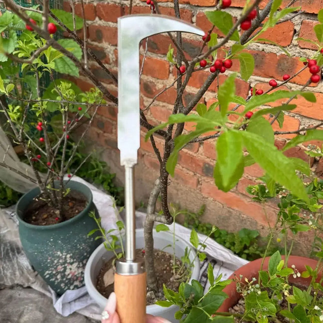 Heavy-Duty Carbon Steel Hand Shovel With Ergonomic Grip - Manual Weeding Tool For Road Cracks & Gardens 30CM