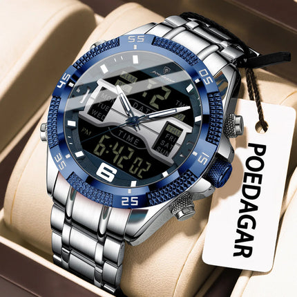 POEDAGAR Luxury Man Digital Watch Alarm Luminous LED Week Date Sports Quartz Men Watch Fashion Military Electronic Men's Watches