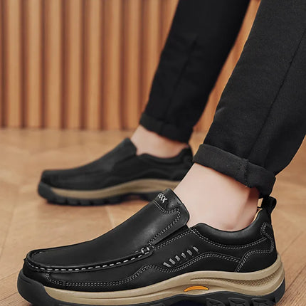 Brand Men Shoes High Quality Genuine Leather Men's Casual Shoes Slip On Comfort Business Man Flats Shoes Outdoor Men Work Shoes