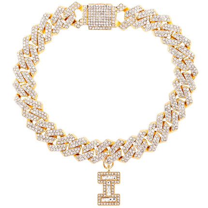 New 14MM Iced Out Cuban Chain 26 Initial Letter Anklets for Women Bling Paved Rhinestone Hip Hop Ankle Bracelet Barefoot Jewelry