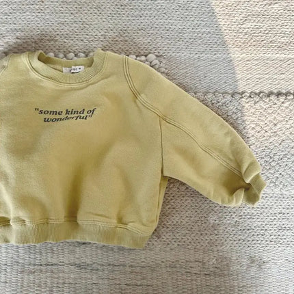 2026 Spring New Infant Long Sleeve Pullover Baby Letter Print Tops Children Casual Sweatshirt Toddler Tops Boy Girl Clothes