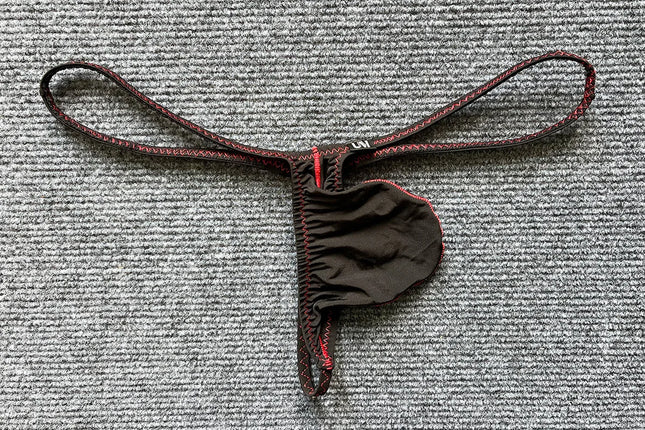 Men's Ice Silk Low-Waist Thong Underwear with Thin Straps Sexy Large Bag Briefs New Arrival  Men's Underwear