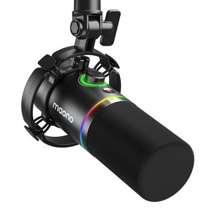 maono PD200X XLR/USB Dynamic Microphone for Gaming Recording Streaming Youtube Metal Mic with Software Tap-to-Mute Gain Knob