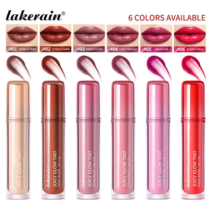 Lakerain Juicy Glow Tint Long-Lasting Mirror Shine Smooth Radiant Lip Tint Deep Moisturizing  Brightening Juicy Glow Lipstick
