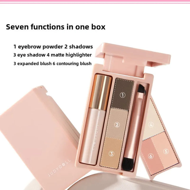 Judydoll Face Powder Paleta Iluminador Bronzer Contour Long Lasting Highlighter Palette Masscara Makeup Set Blush With Brush
