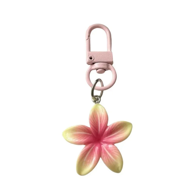 1/5Pcs Cute Sweet Colorful Flower Keychain Resin Hanging Jewelry Mini Keychain Pendant Rope Decoration Bag Decoration Girls