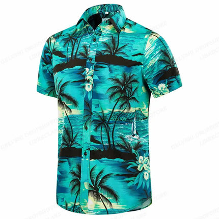 Floral Hawaiian Shirt Tropic Leaf 3d Printed Shirts Men Women Fashion Oversized Blouse Men's Vocation Lapel Shirt Beach Camisas