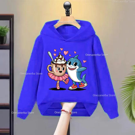 Cartoon Italian Brainrot Children's Hoodies Funny Graphic Boy Fleece Sweatshirt Tralalero Tralala Casual Sports Pullover Coats