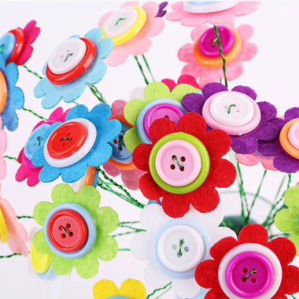 DIY Flower Toys Handmade Children Crafts Kids Educational Creative Toys Kids Make Your Own Bouquet Art Project Activity Gift