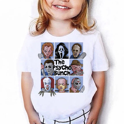 Kids Chucky Children Satan Halloween Horror Ghost Tee Manga Y2K Designer T Shirt Funny Anime Clothes Kid Girl Boy Tops Tees