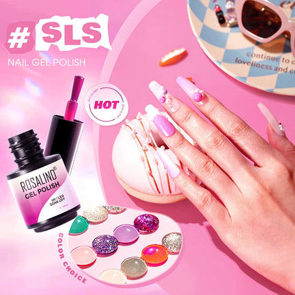 ROSALIND Gel Nail Polish UV Base Top Coat Soff Off Stamping Polish All For Art Manicure Semi Permanant Gel Nail Fast Shipping