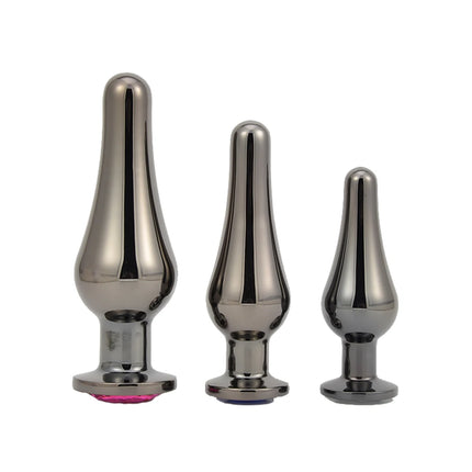 Gun Color Stainless Steel Anal Plug Dildo Sex Toys Products 3 Sizes Butt Plug For Women Sex Adult Game Prostate Massager