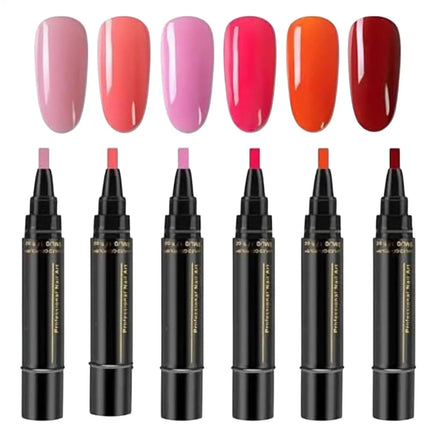 Summer Neon Gel Nail Polishs Pen Long Lasting Pure Color Nail Gel Nail Arts Marker Manicure Pen Nail Polishs Base Top Coat Gel