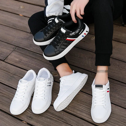 2024 Men's Casual Sneakers New Fashion Lace-up White Shoes Student Comfort Sports Plus Size Vulcanized Shoes Zapatillas De Hombre