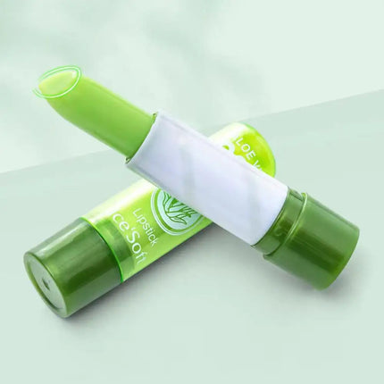 2pcs Aloe Vera Color-Changing Lipstick set Tinted Lip Balm Gloss, Mood Magic Lipstick Jelly Moisturizing Lip Balm Makeup