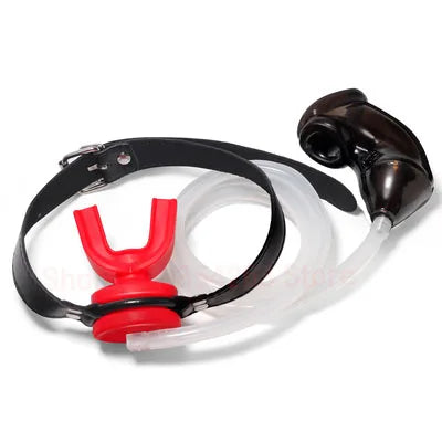 New Piss Urinal Flow Into Mouth Gag Urethral Catheter Plug Bondage Fetish Harness Slave BDSM Gay Adult Games Sex Toys For Man