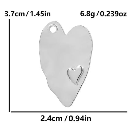 Elegant Love Breloques Stainless Steel Pendants For Jewelry Making Bulk Heart Charm Pendant 5pcs/Lot Materials To Make Bracelets