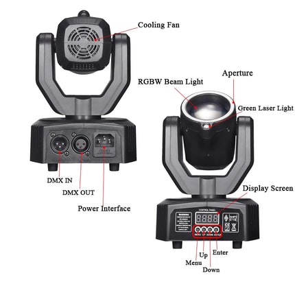 Mini 4 IN1 Beam Effect Super Moving Head Light With Laser Stage Remote DMX Sound Control For DJ Discos Show Bar Party Lights