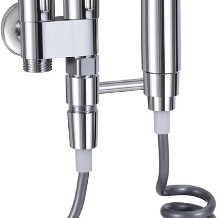 Handheld toilet nozzle pressurization spray suit double outlet angle valve wall mounted double outlet toilet accessories
