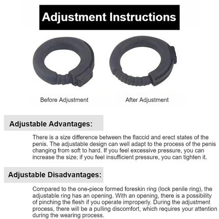 22-32mm Adjustable Silicone Cock Ring Male Delay Ejaculation Penis Rings Foreskin Corrector Lock Semen Cockrings Sex Toy for Men