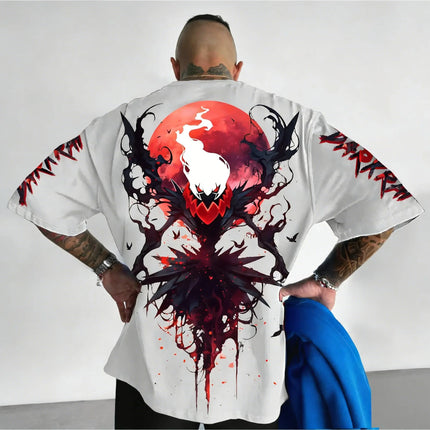 Pokémon Anime Gengar Peripheral New Printed Short Sleeved Men's and Women's Loose Sports Comfortable Cotton Couple T-shirt