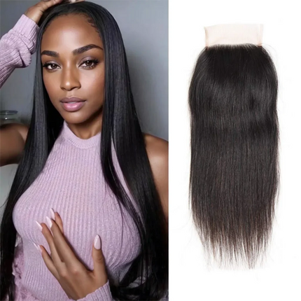 Straight Lace Closure Human Hair 4x4 Lace Closure Brazilian Hair Lace Frontal Free Part Closure 100% Human Hair Extensions