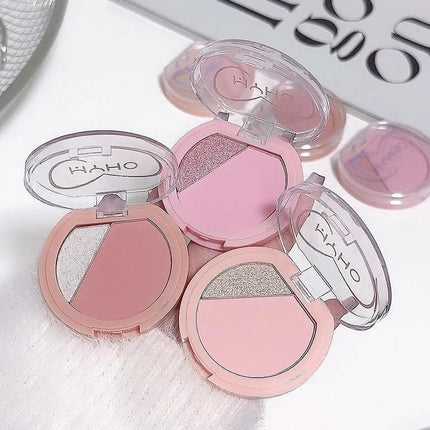 2 Color Blush Matte Shiny Natural Cheek Color Brightening Face Waterproof Facial Contouring Makeup Blusher Powder Rouge Makeup