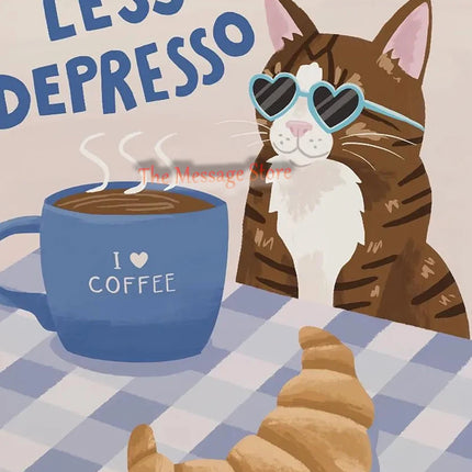 Funny Cats Cartoon Minimalist Drawing Lazy Cat in Bed Cozy Bedroom Pets Lovers Poster Canvas Painting Wall Pictures Home Decor