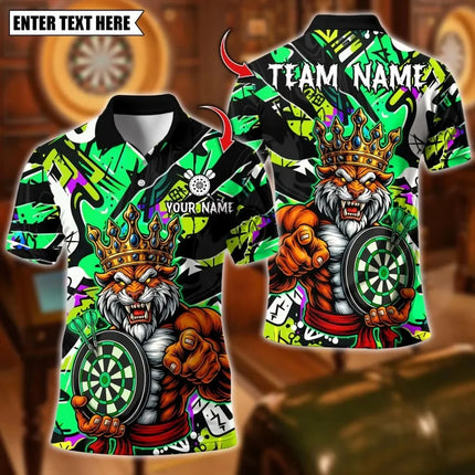 3D Printed Tiger King Dog Polo Shirt For Men Customized Darts Pattern Tees Summer Loose Sport Short Sleeve Tops Lapel T-Shirts