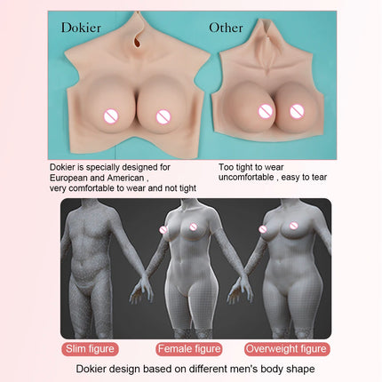 Dokier K Cup Fake Boobs Realistic Silicone Breast Forms For Crossdressing Drag Queen Shemale Crossdresser Transgender Big Boobs - VIBRATEUR