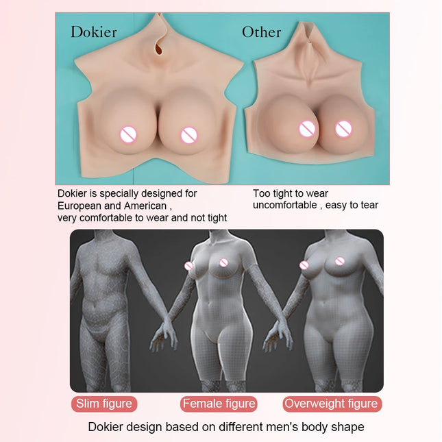 Dokier K Cup Fake Boobs Realistic Silicone Breast Forms For Crossdressing Drag Queen Shemale Crossdresser Transgender Big Boobs - VIBRATEUR