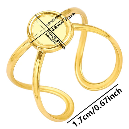 6pcs/lot Gold Plated Stainless Steel Base Rings Settings DIY Blank Knuckle Rings for Women Jewelry Charms Never Fade Wholesale