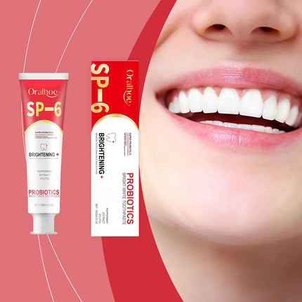 Sp-6 Probiotic Toothpaste Whiten Clean Teeth Remove Stains Oral Care Management Fresh Breath Dental Brightening Toothpaste 120g