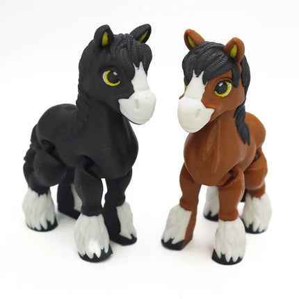 3D Printing Sunshine Rainbow Little White Horse Animal Toys Joint Tail Movable Creative Home Desk Decoration Kids Birthday Gift
