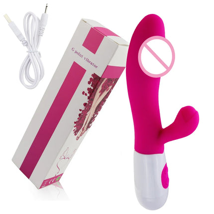 Realistic Rabbit Dildo Dual Vibrator G-Spot Clitoral Stimulation Massager Powerful Vibrating Vagina Masturbator Women's Sex Toy